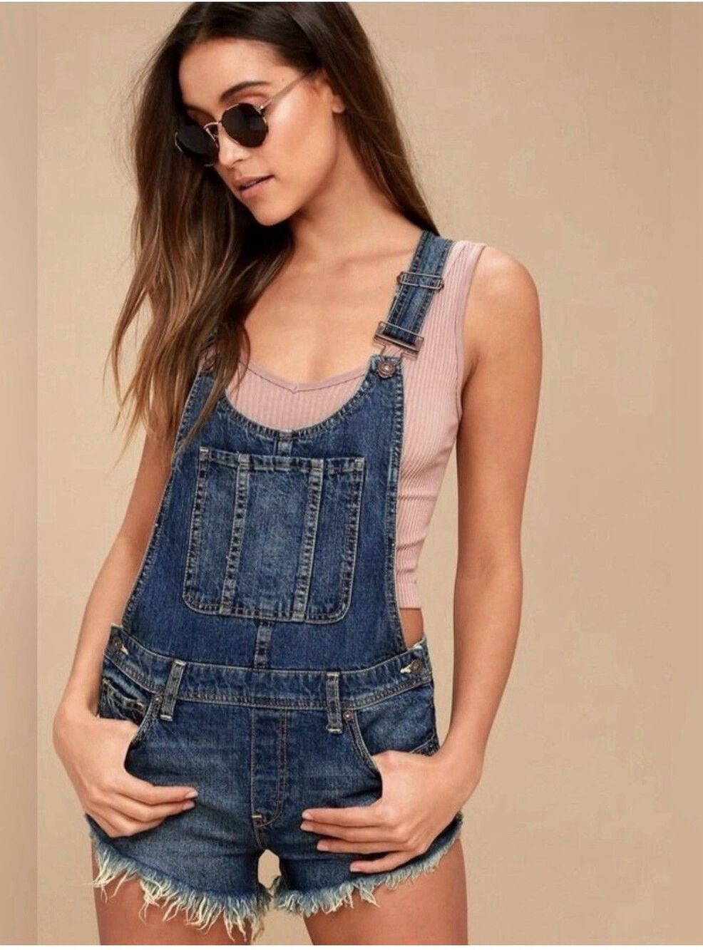 Free People "We the Free" Denim Overalls - Size 27